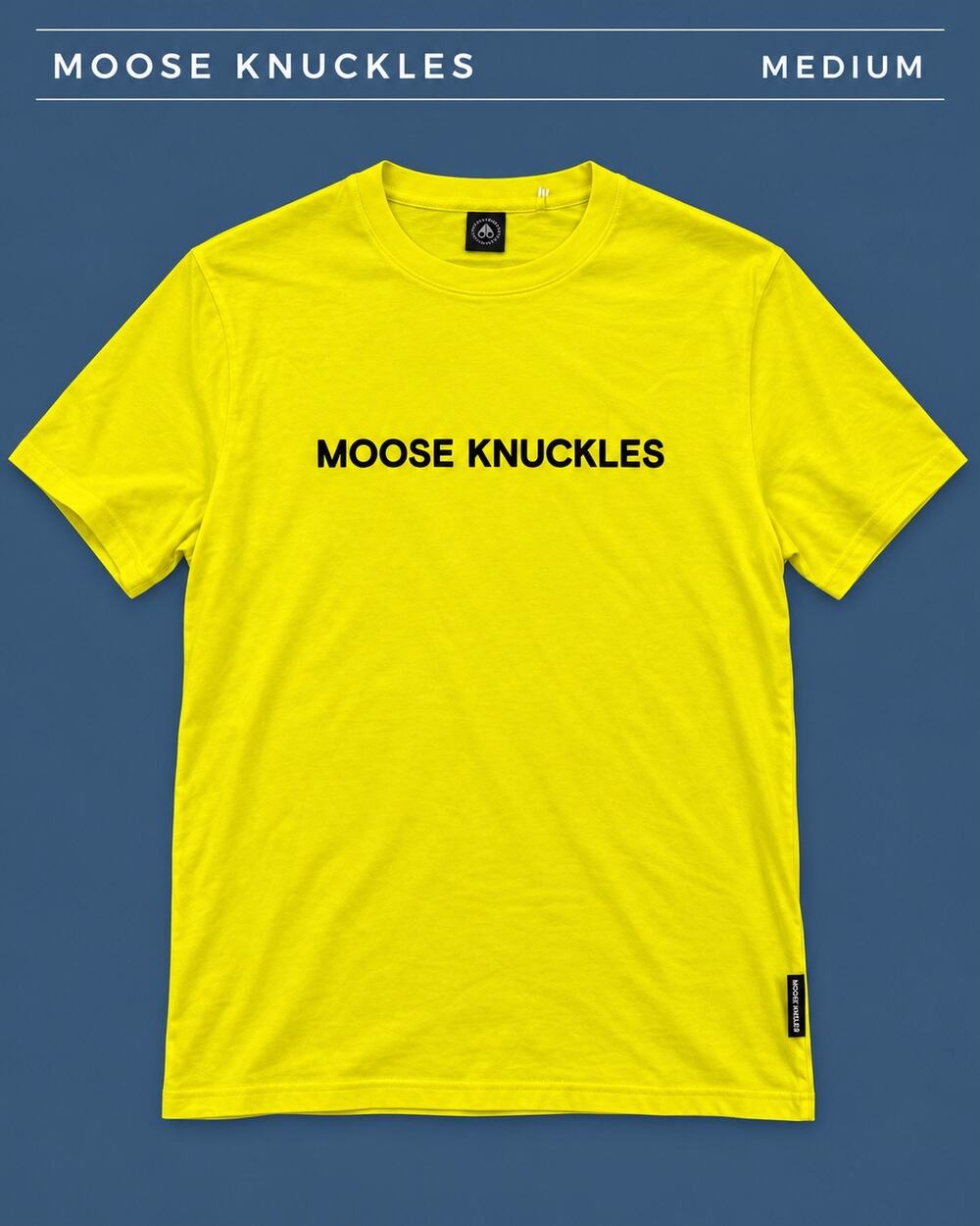 Moose Knuckles Neon Yellow Logo T-Shirt Men’s Medium NWOT